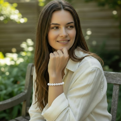 Rainbow moonstone bracelet India A (peristerite) balls 9.5-10.5mm