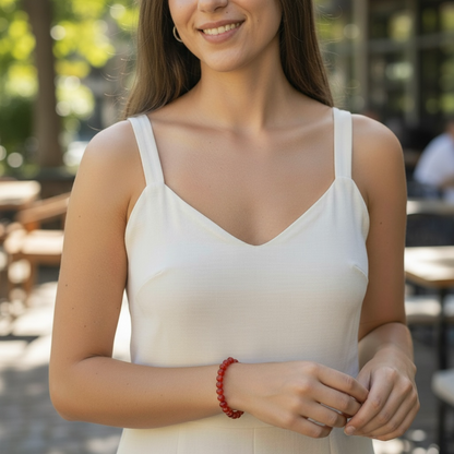 Heated Carnelian Bracelet Brazil A (5-6mm balls)