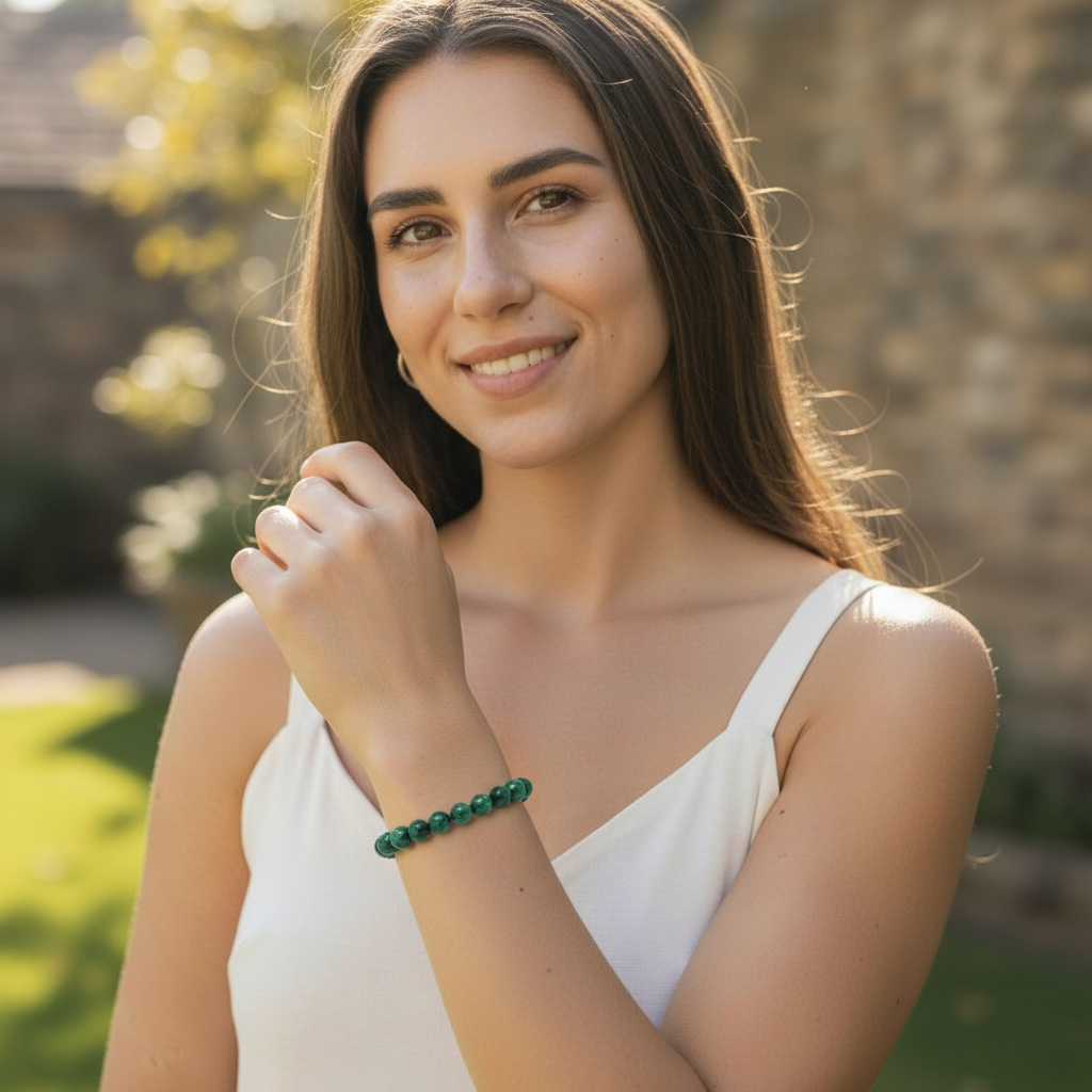 Pulsera Malaquita Congo AA (bolas 5-6mm)