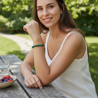 Pulsera Malaquita Congo AA (bolas 7-8mm)