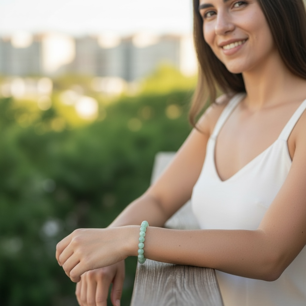 Green aventurine bracelet Brazil A (5-6mm balls)
