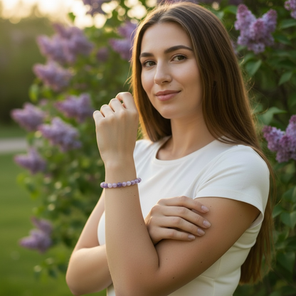 Madagascar A+ lepidolite bracelet (7-8mm balls)