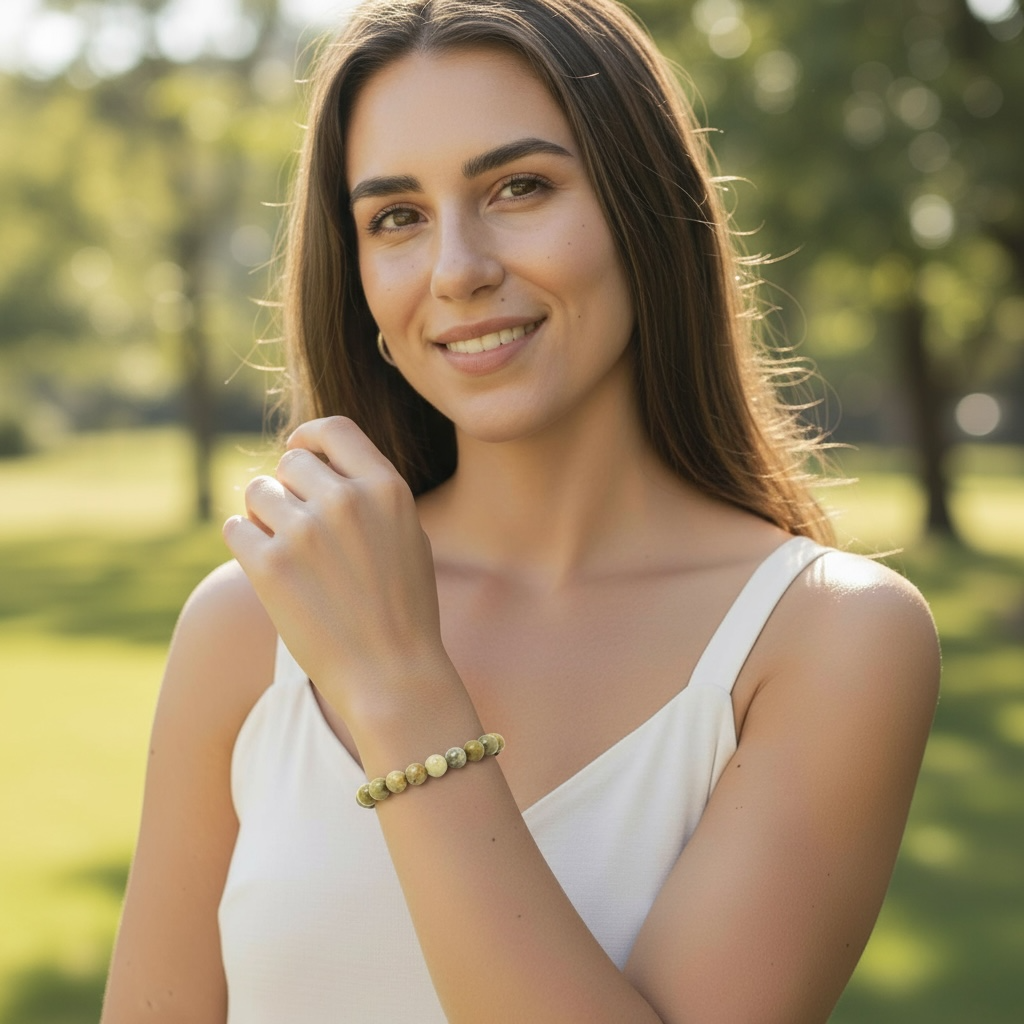 Bracelet Chrysoprase citron Brésil AB (boules 5-6mm)