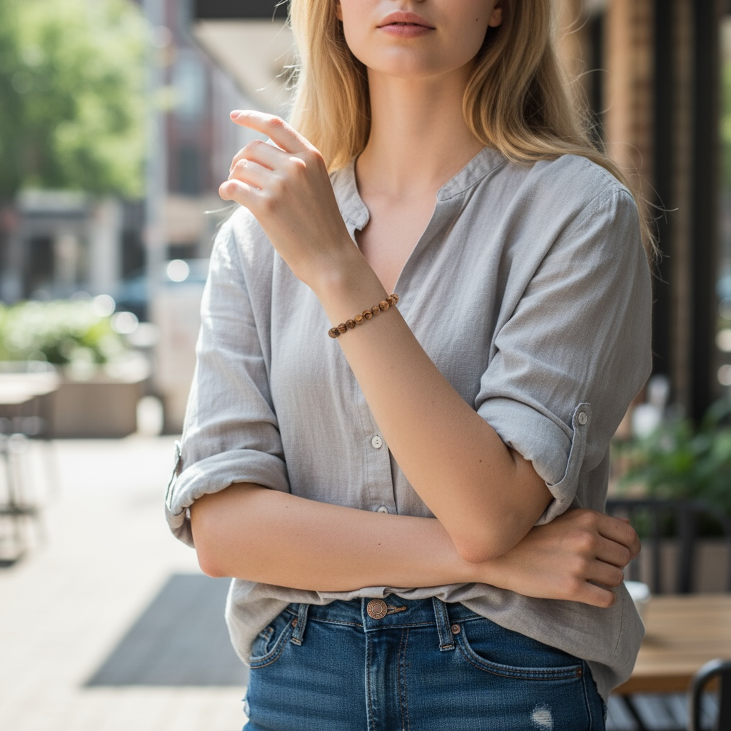 Bracelet jaspe peau de serpent Inde A+ (boules 5-6mm)