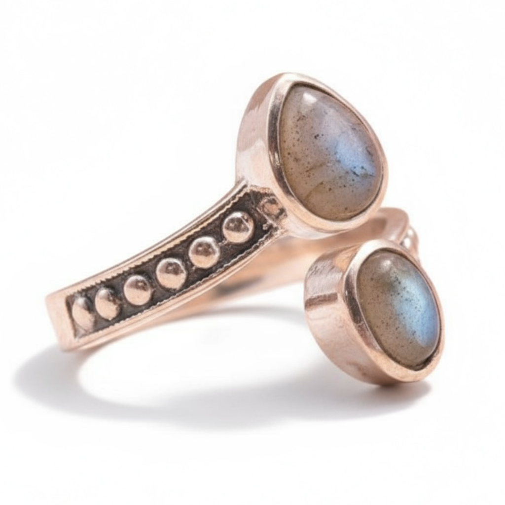 Bague réglable labradorite Madagascar AA argent 925