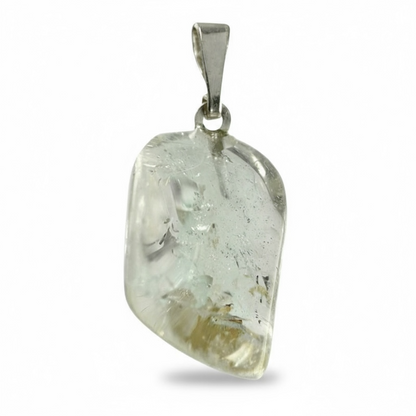 Pendentif topaze bleue Nigéria A pierre roulée boucle argent 925