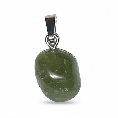 Pendentif grenat vert Mali A boucle argent 925