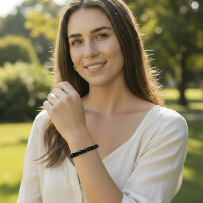 Pulsera de ónix de Brasil A (granos 5-7 mm)