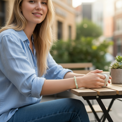 Mali A prehnite bracelet (5-7mm grains)
