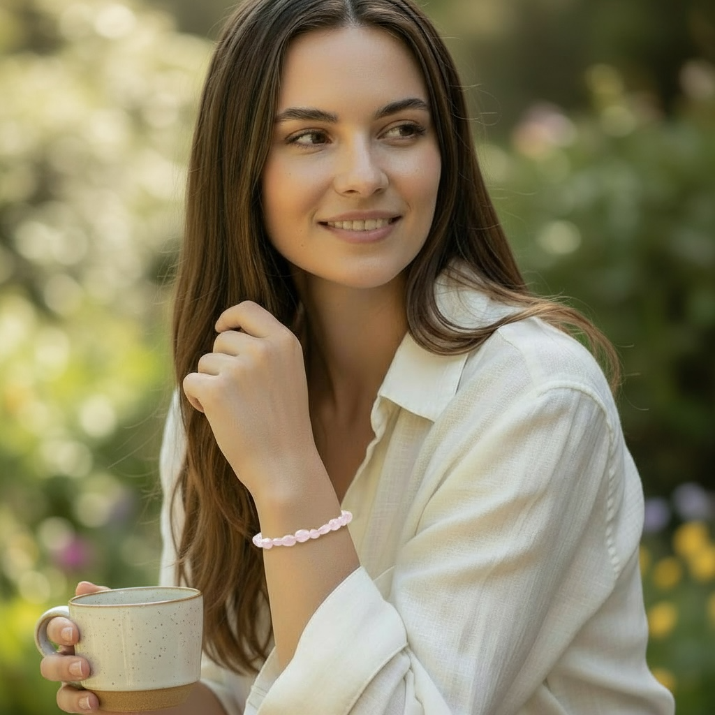 Bracelet quartz rose Brésil A (grains 5-7mm)