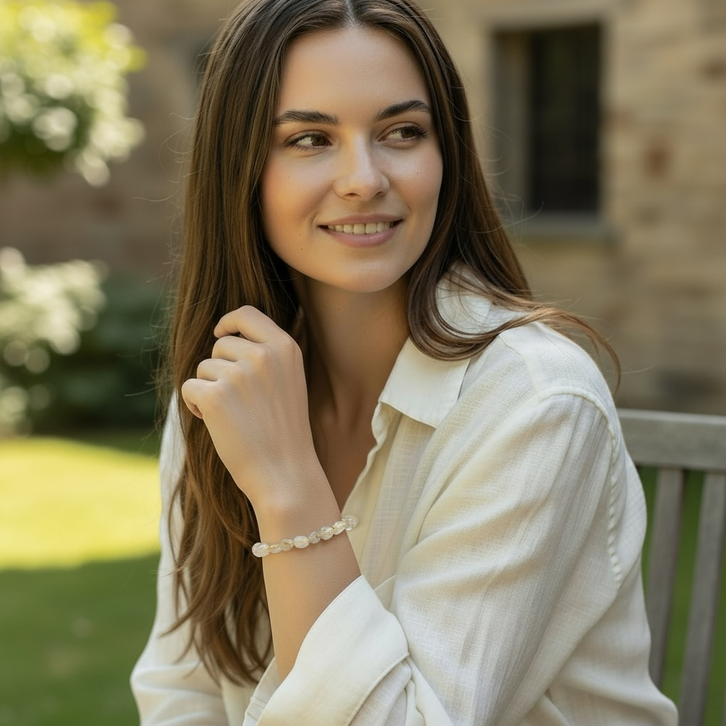 Pulsera de cuarzo rutilo Brasil A (granos 5-7mm)