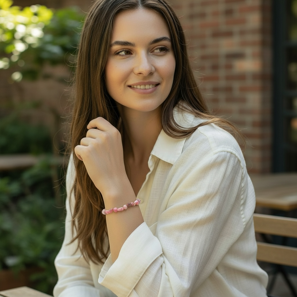 Bracelet rhodochrosite Argentine A+ (grains 5-7mm)