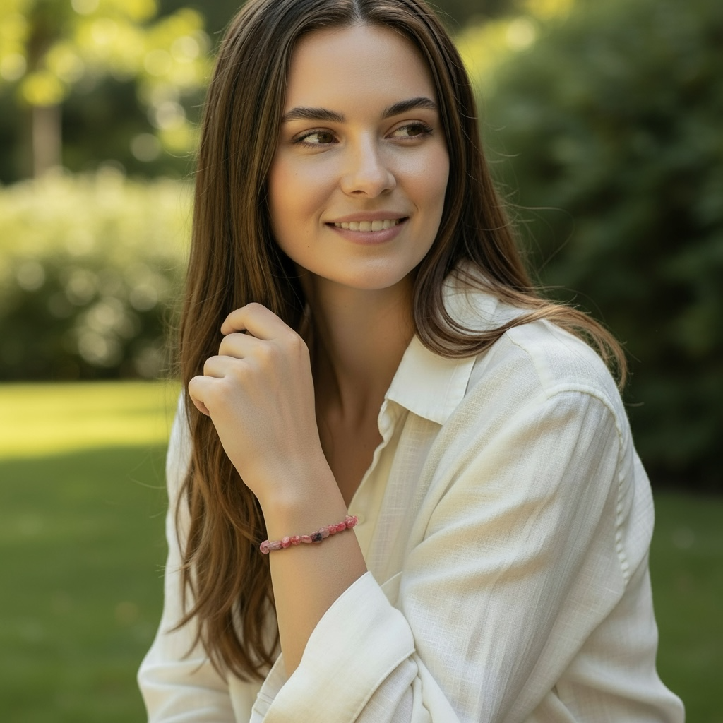 Bracelet rhodonite Brésil AA (grains 5-7mm)