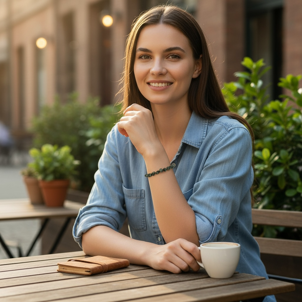 Bracelet séraphinite Russie A+ (grains 5-7mm)