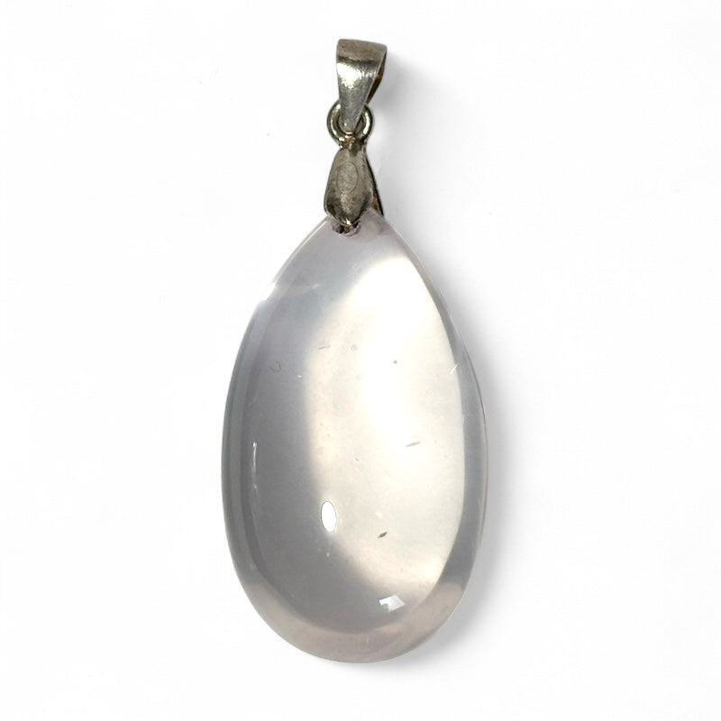 Pendentif quartz rose Bresil À goutte argent 925