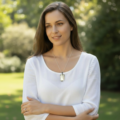 Pendentif pointe citrine naturelle Brésil AA+ argent 925