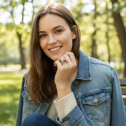 Bague cornaline Brésil AA argent 925