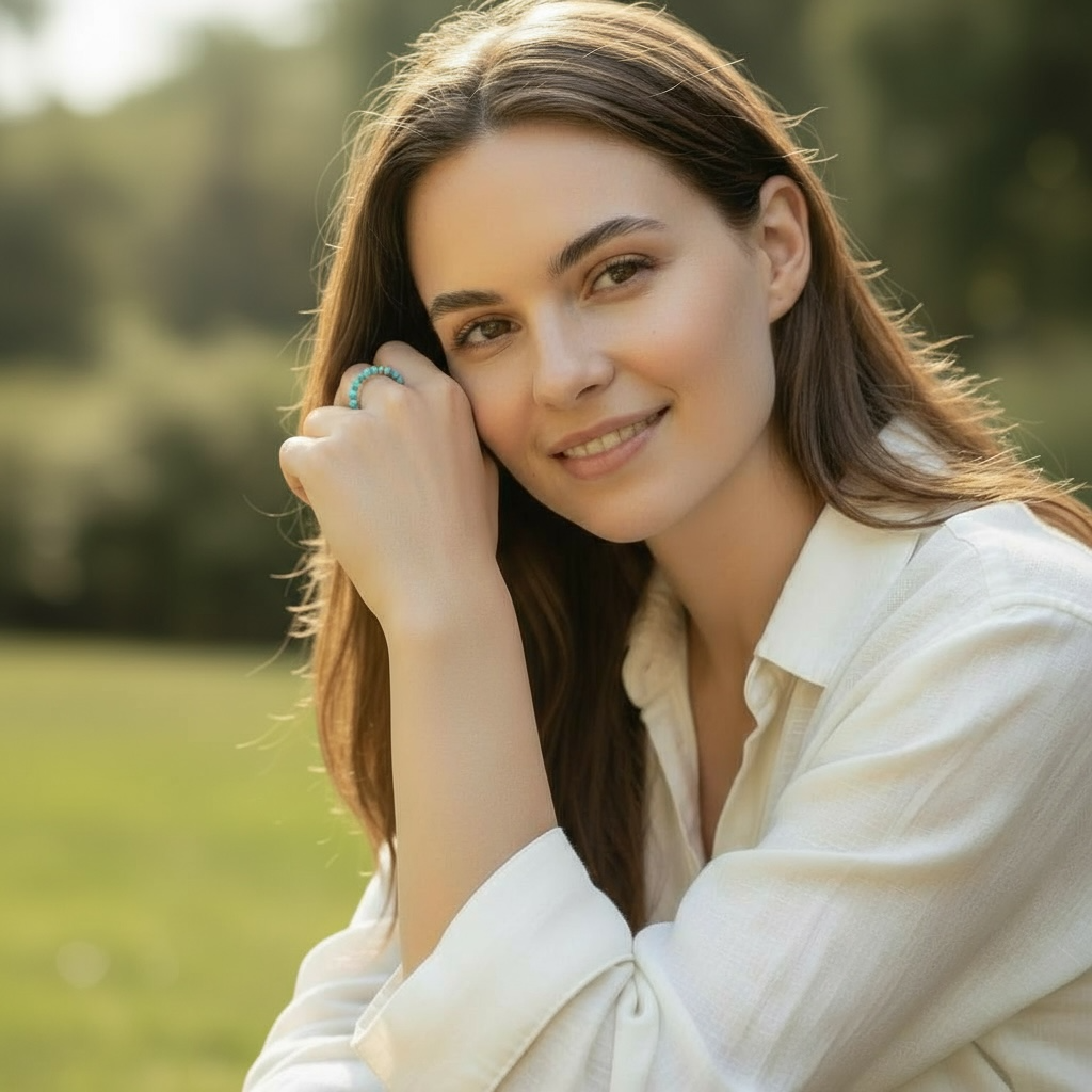 Bague perles Turquenite Chine (boules 3mm)