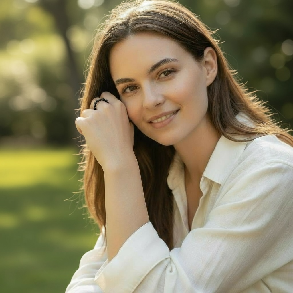 Bague perles Onyx Brésil (boules 3mm)