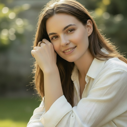 Bague perles Oeil de tigre Afrique du Sud (boules 3mm)