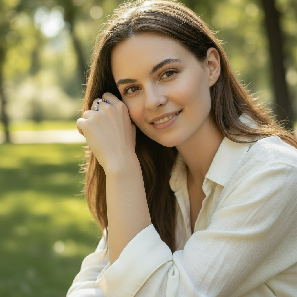Bague perles 7 chakras A (boules 3mm)