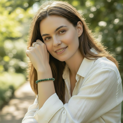 Pulsera de Rubí sobre zoisita Tanzania A (bolas 7-8mm)