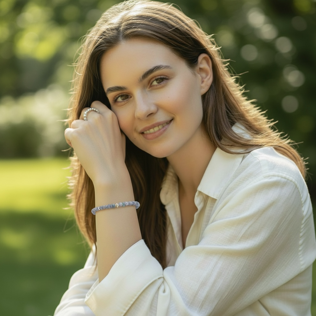 Bracelet tanzanite AA argent 925