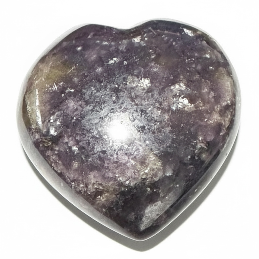 Coeur lépidolite Madagascar A+ 60-70mm