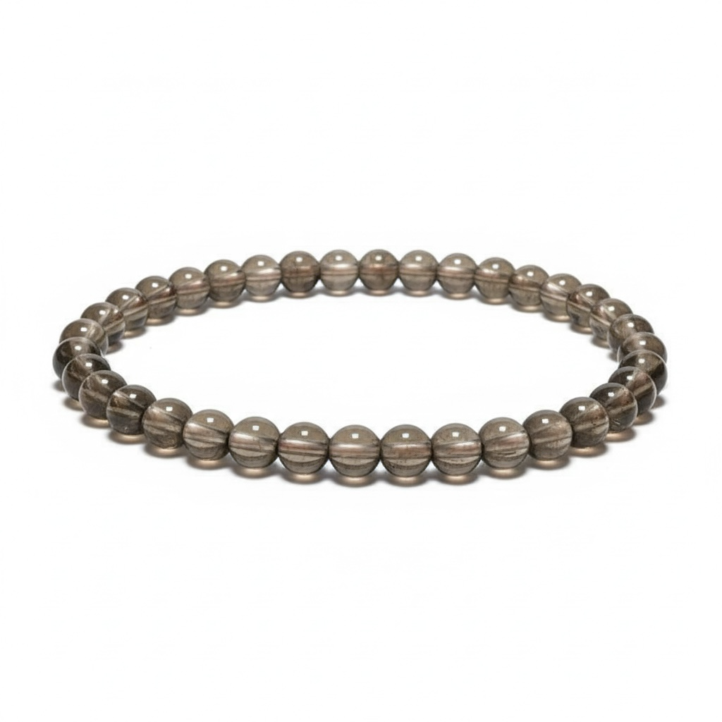 Pulsera cuarzo ahumado Estados Unidos A+ (bolas 3-4mm)