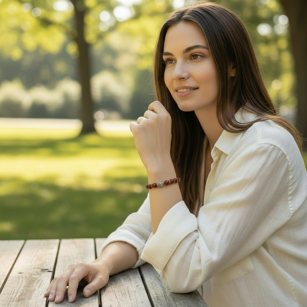 Pulsera de aventurina verde de Brasil A (cuentas de 7-8 mm)