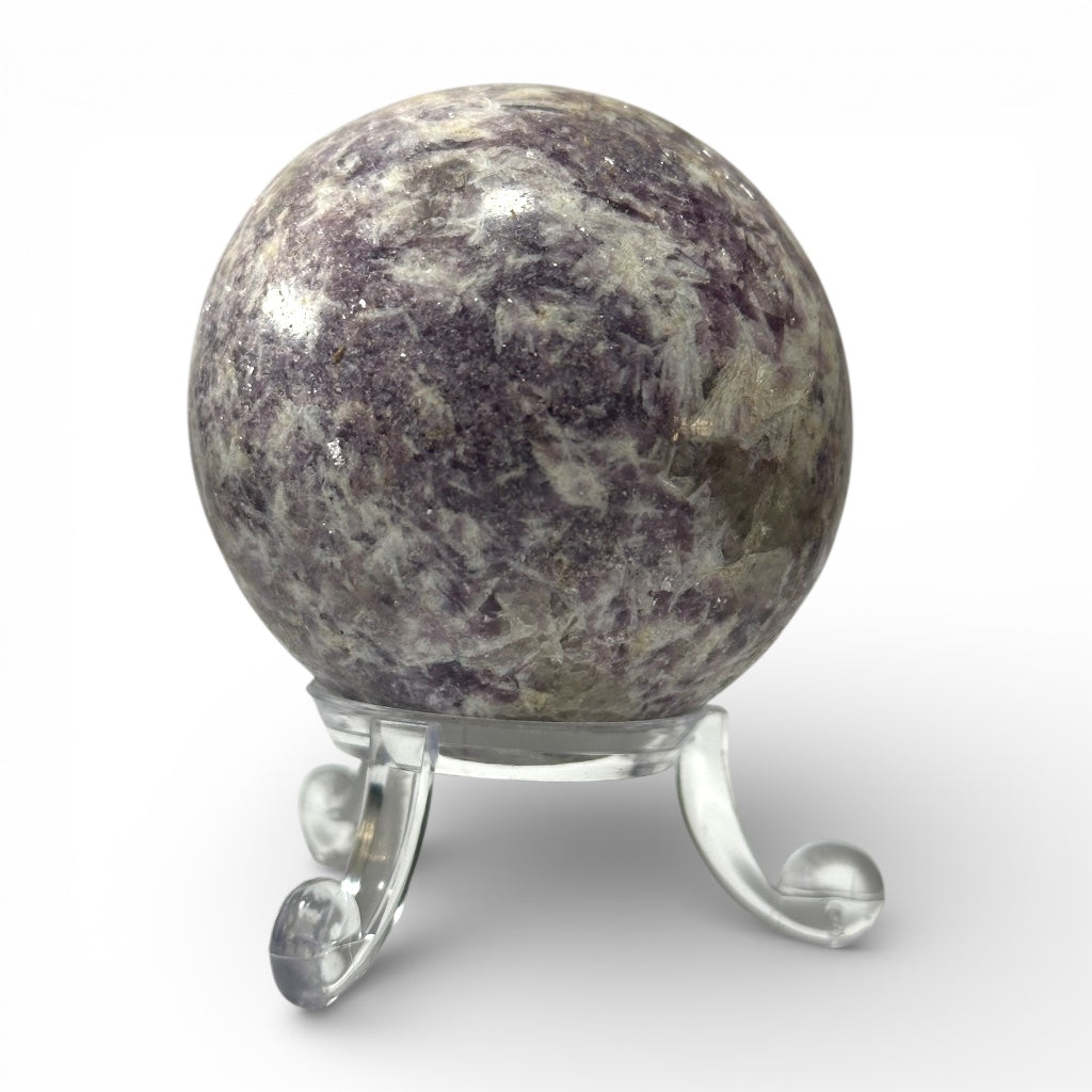 Sphère tourmaline rose sur lépidolite Madagascar A - 40-50mm