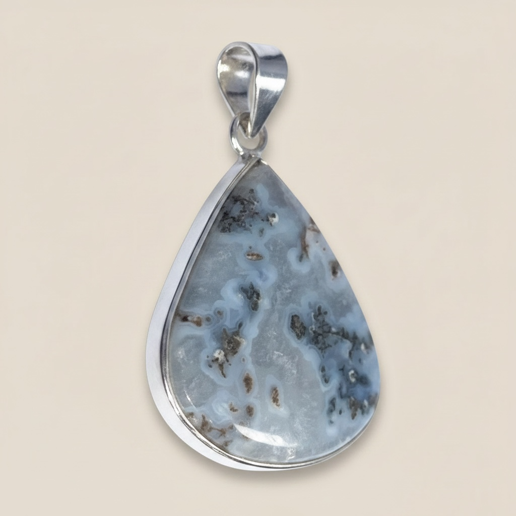 Colgante cuarzo musgo Brasil AA plata 925