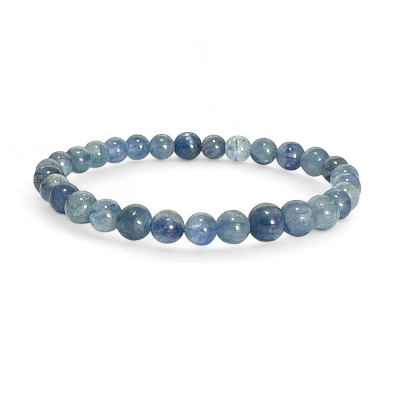 Bracelet cyanite bleue ou disthène naturelle Inde A (boules 5-6mm)