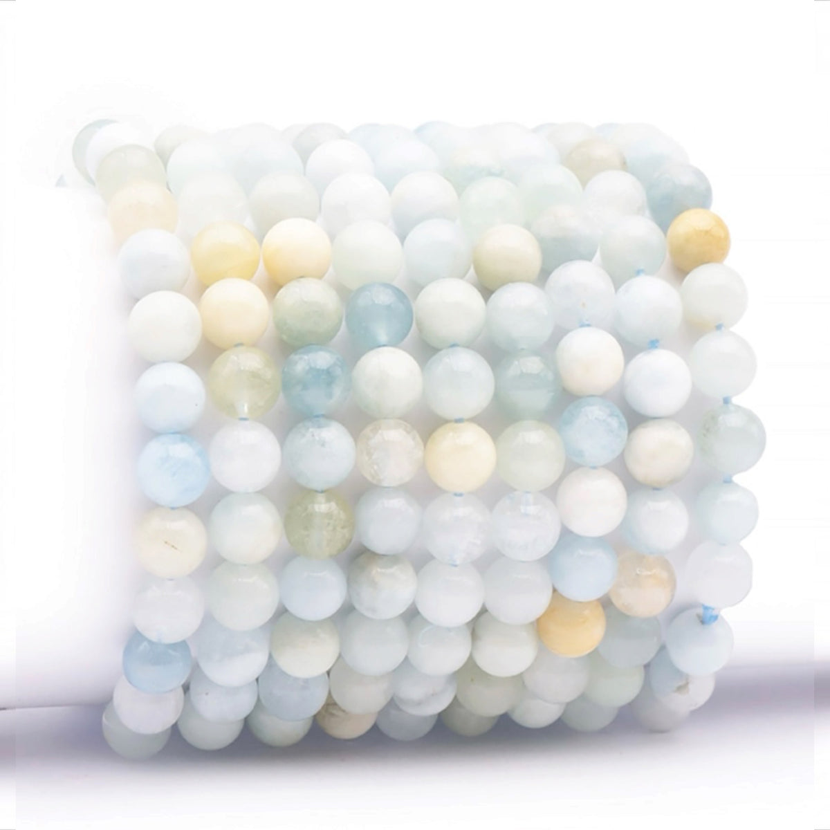 Multicolored aquamarine bracelet Brazil AB (7-8mm balls)