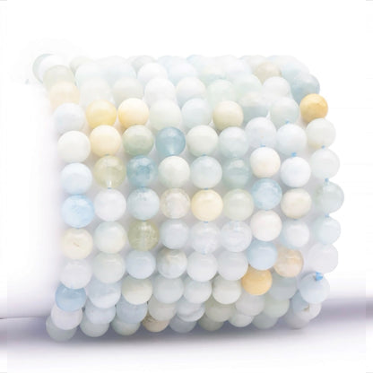 Multicolored aquamarine bracelet Brazil AB (7-8mm balls)