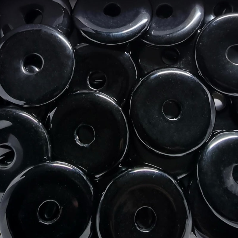 Donut ou PI Chinois obsidienne noire Mexique A