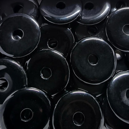 Donut ou PI Chinois obsidienne noire Mexique A