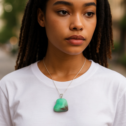 Australia A chrysoprase pendant (tumbled stone)
