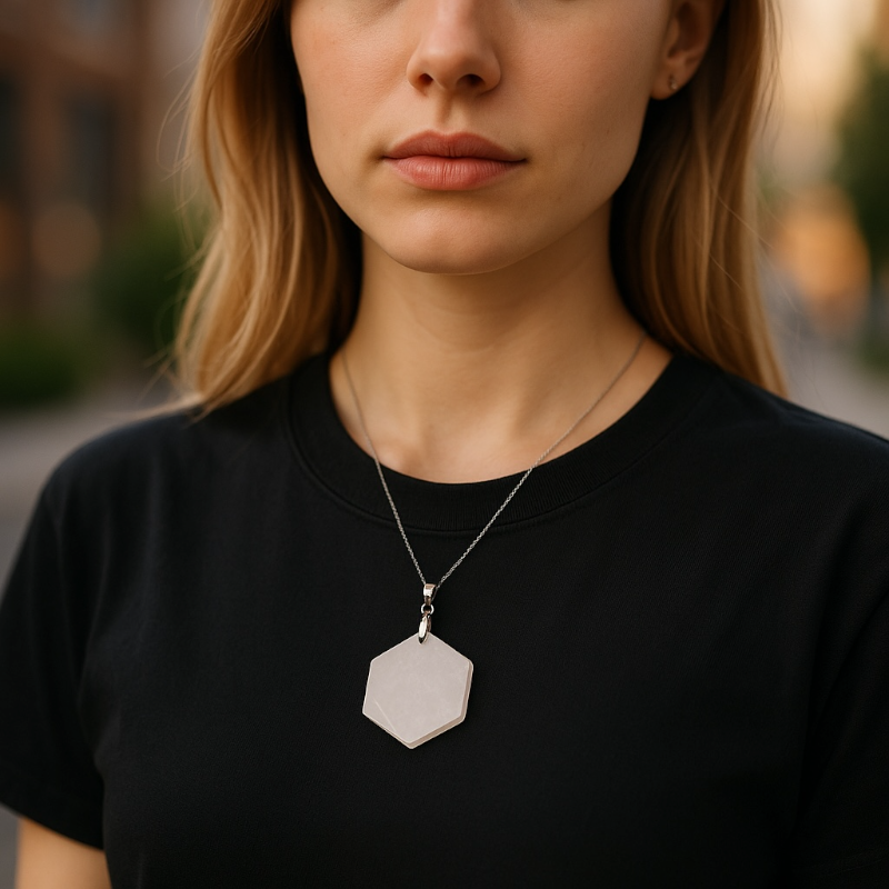 Brazilian rock crystal pendant A (Seal of Solomon)