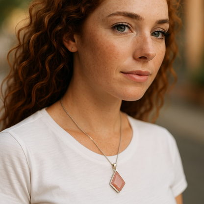 Morganite pendant Brazil AA silver 925