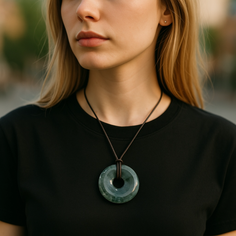 Donut or PI Chinese moss agate Brazil A