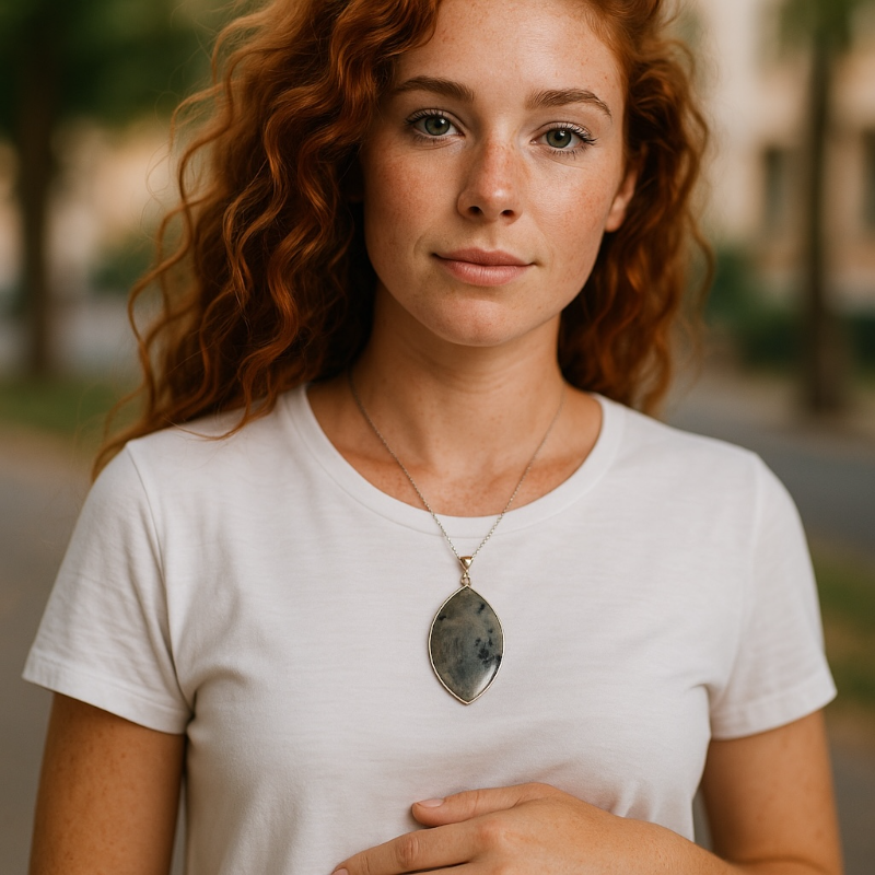 "Mystic Shine" labradorite pendant, Madagascar AA grade, freeform setting