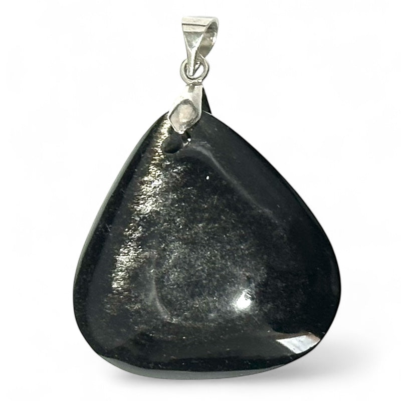Silver obsidian pendant from Mexico AAA