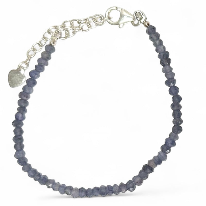 Bracelet iolite (cordierite) Sri Lanka AA argent 925