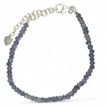Bracelet iolite (cordierite) Sri Lanka AA argent 925
