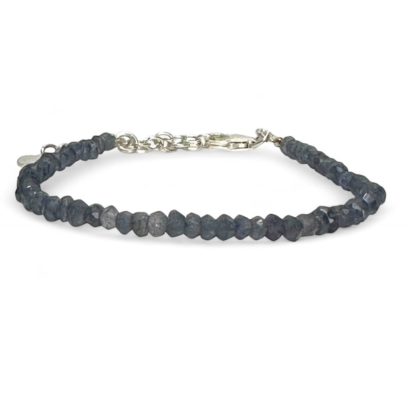 Bracelet iolite (cordierite) Sri Lanka AA argent 925