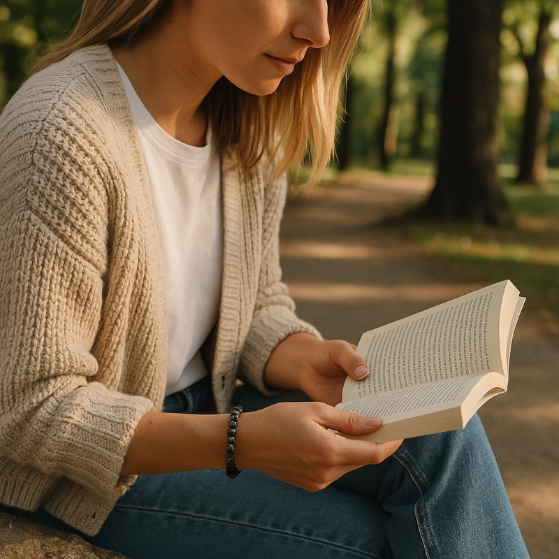 Bracelet obsidienne neige Mexique A (boules 7-8mm)