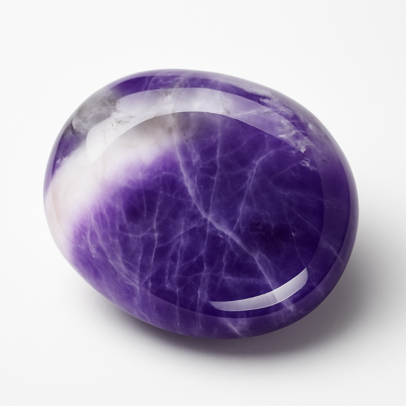 Chevron or banded amethyst pebble Brazil A