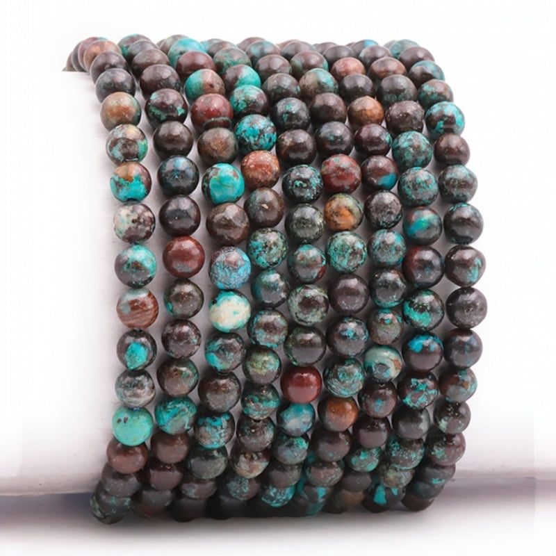 Pulsera Congo A+ crisocola (bolas 5,5-7mm)