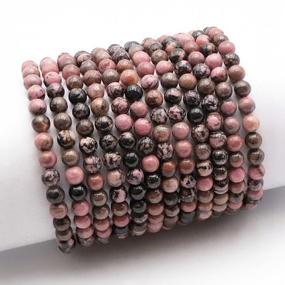Madagascar AB rhodonite bracelet (5-6mm balls)